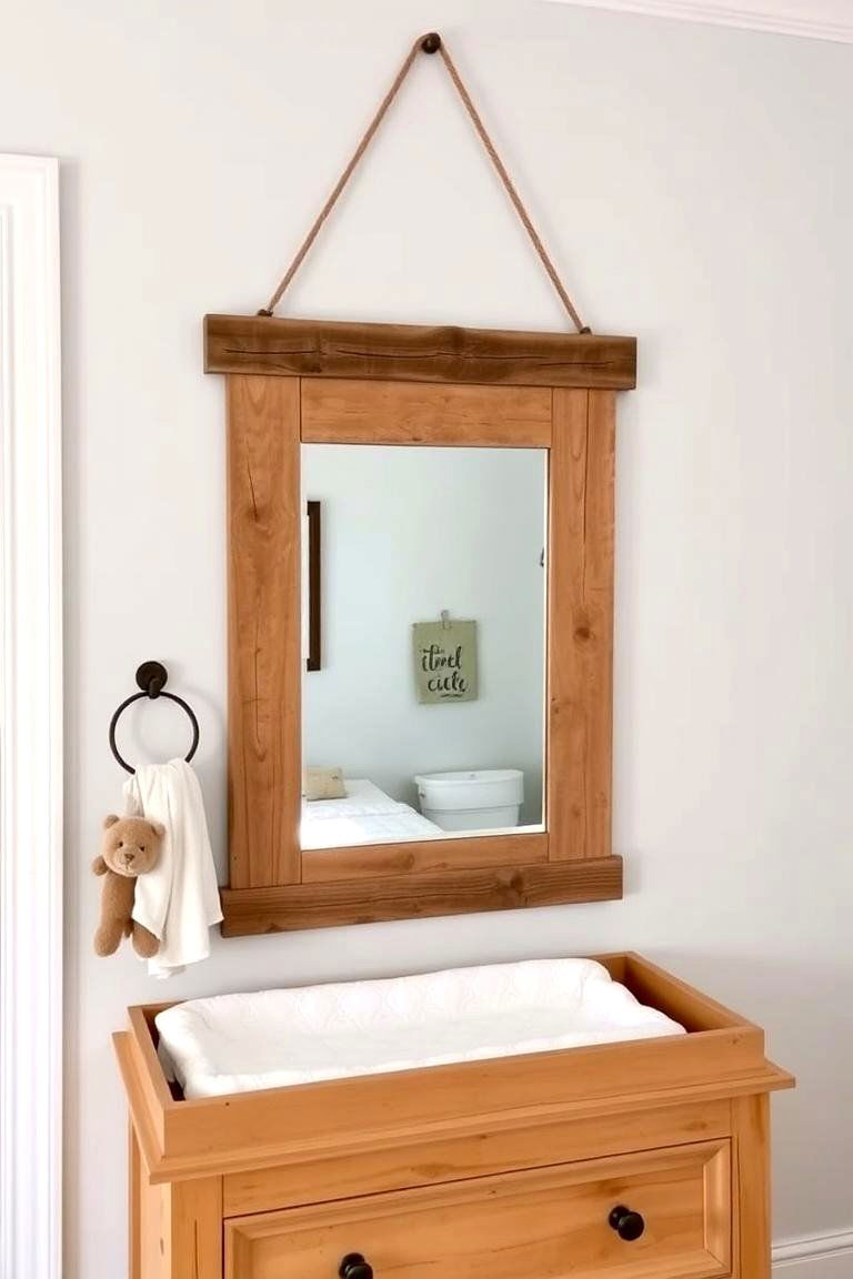 Rustic Mirror - 24 Rustic Nursery Ideas