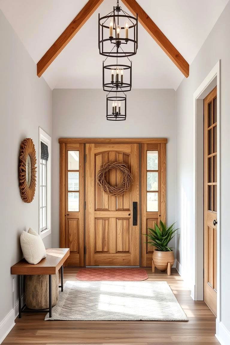 Rustic Modern Entryway Accents - 24 Scandinavian Entryway Ideas