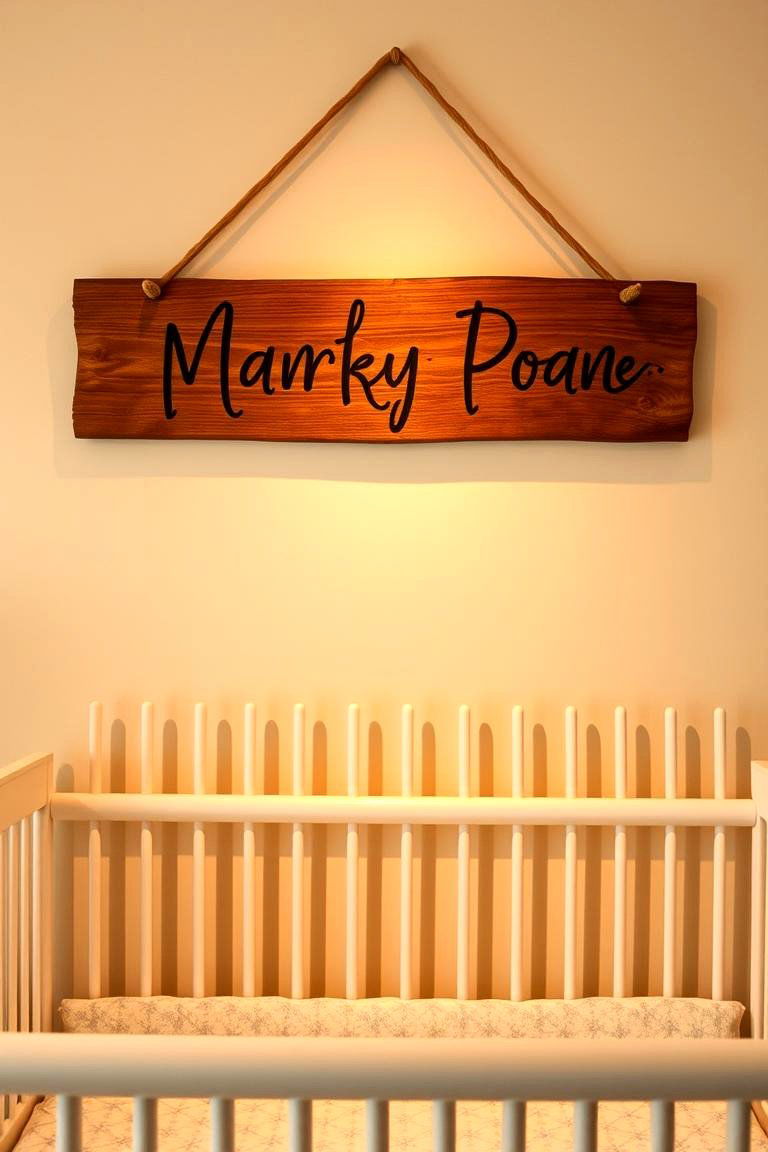Rustic Name Sign - 24 Rustic Nursery Ideas