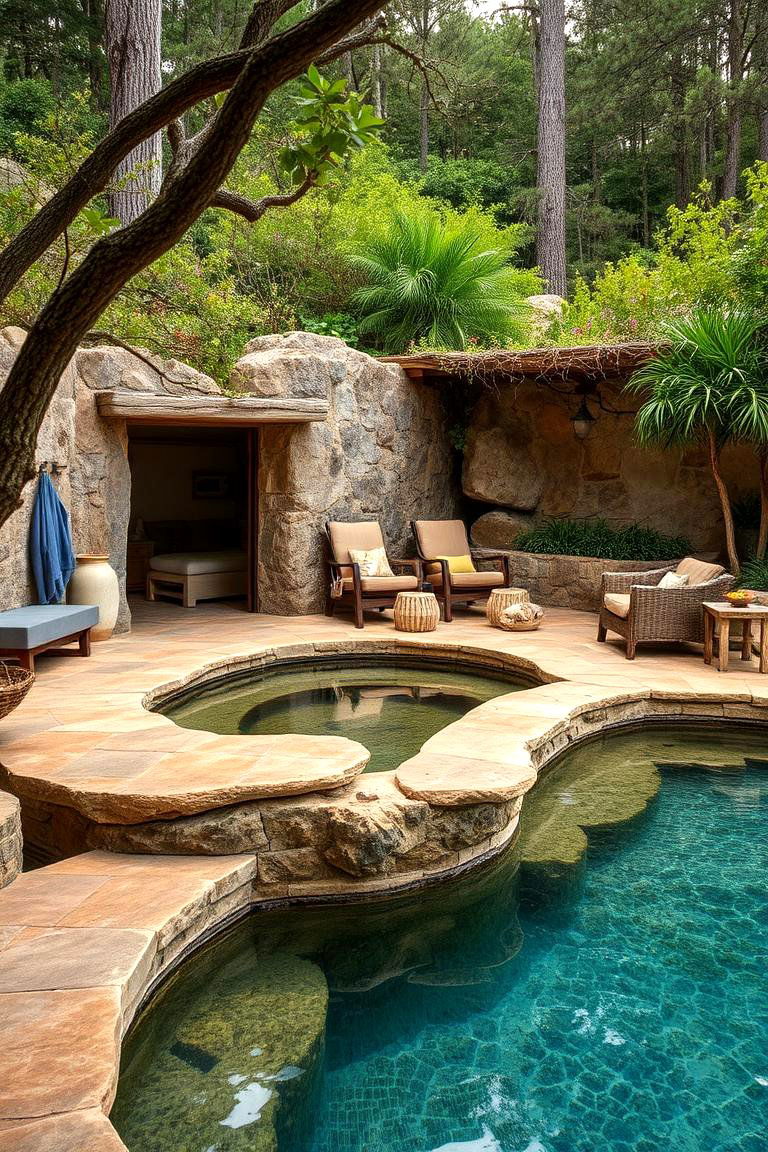 Rustic Natural Stone Pool - 24 Swimming Pool Ideas
