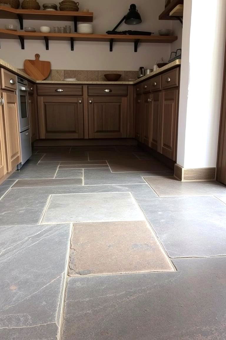 Rustic Natural Stone Tiles Slate - 24 Kitchen Floor Tile Ideas