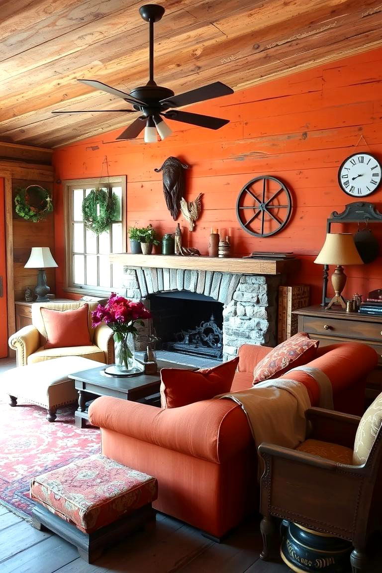 Rustic Orange Charm - 24 Orange Accent Wall Ideas