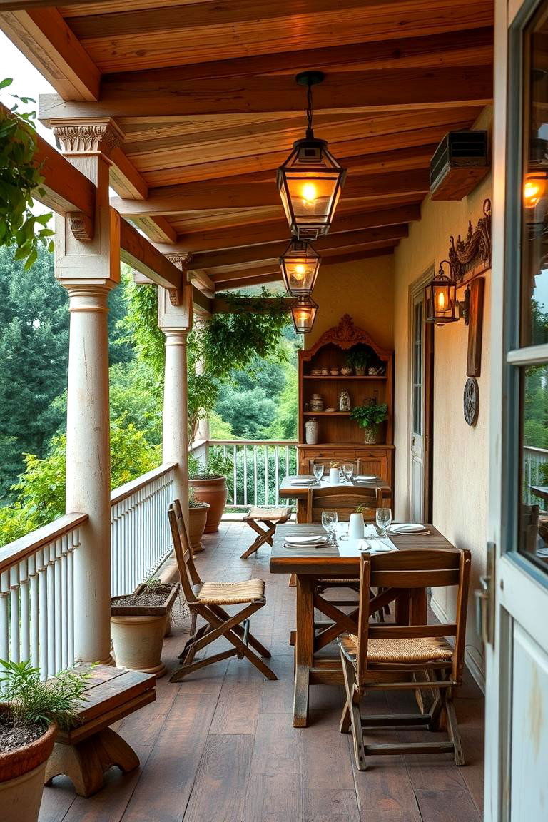 Rustic Outdoor Dining - 24 Large Balcony Ideas