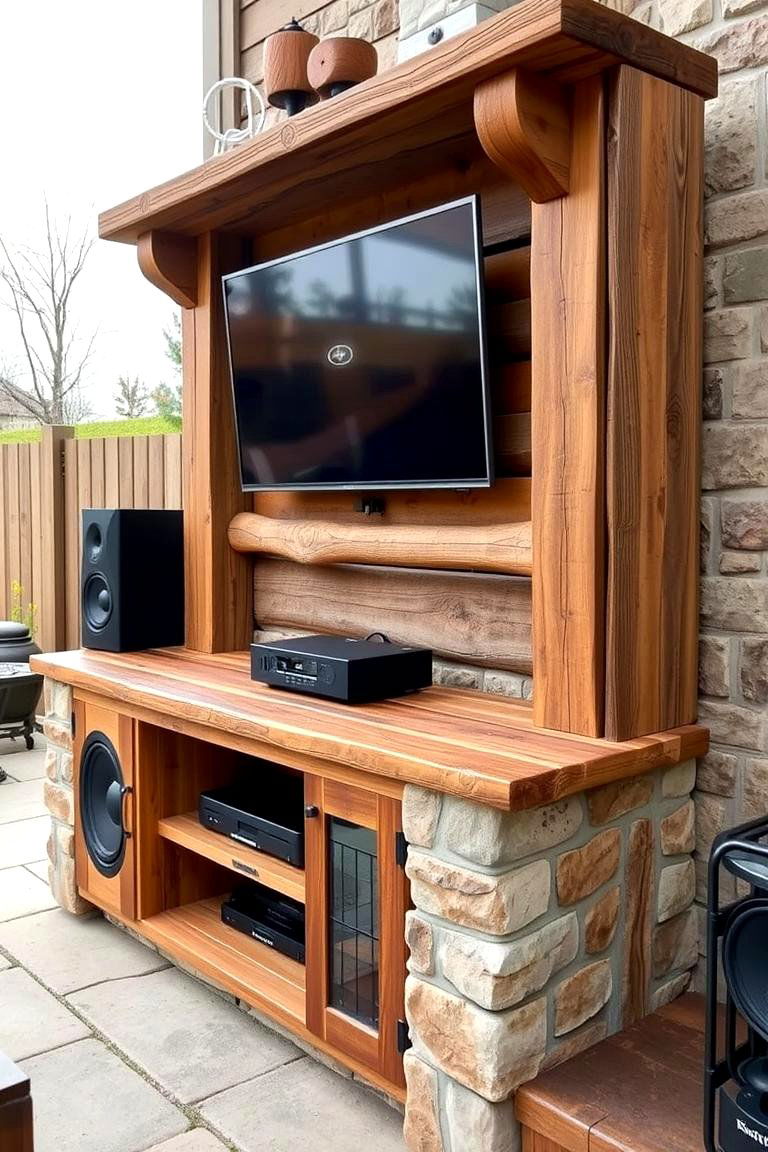 Rustic Outdoor Entertainment Center - 24 Outdoor Tv Ideas