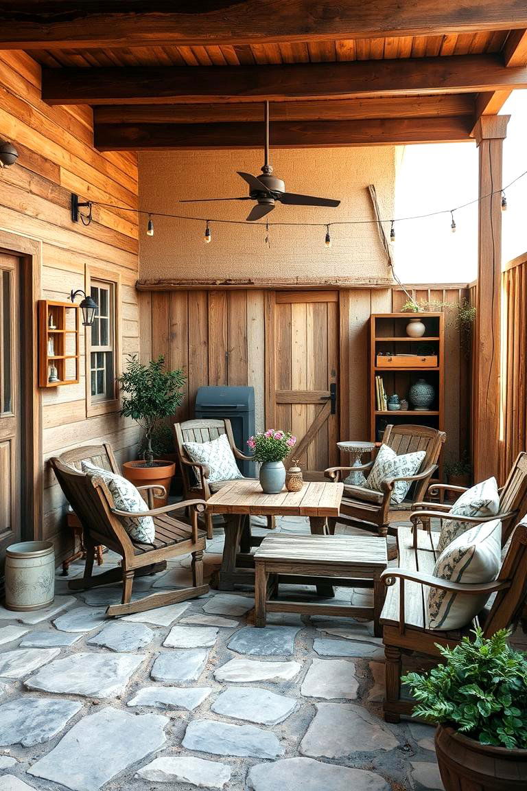 Rustic Patio Retreat - 24 L Shaped Backyard Ideas