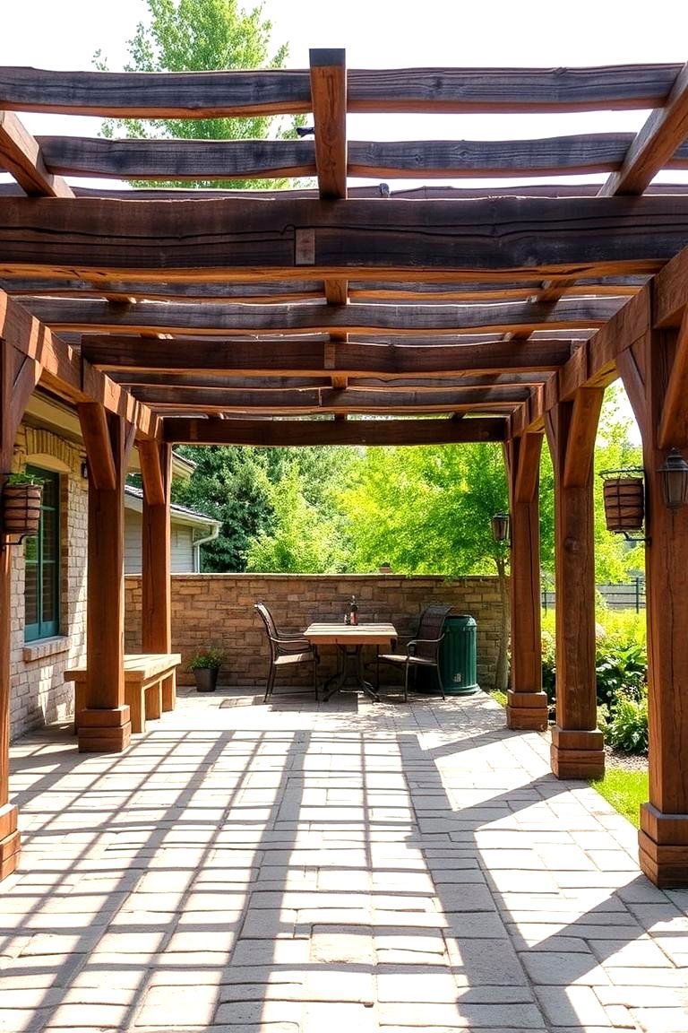 Rustic Paver Designs - 24 Pergola Flooring Ideas