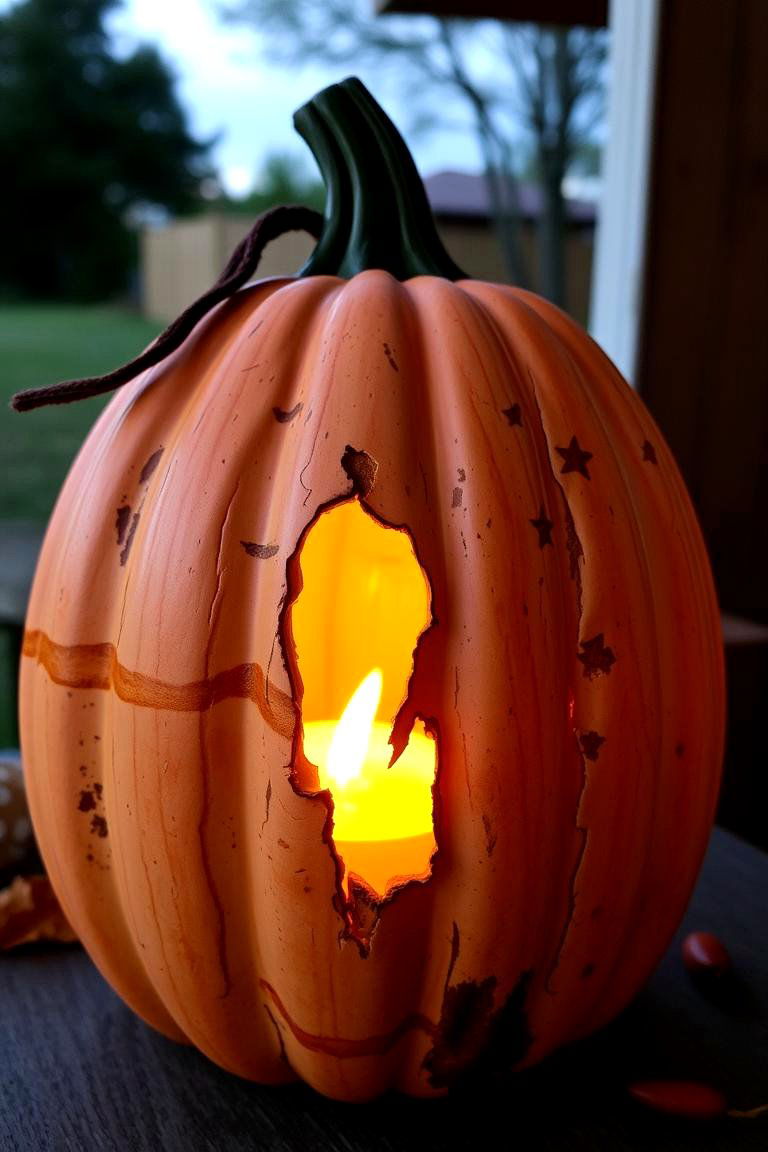 Rustic Pumpkin Lanterns - 24 Pumpkin Decor Ideas