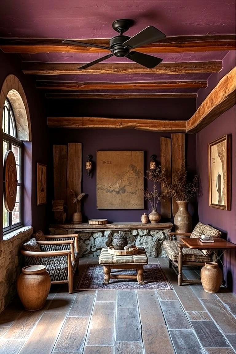 Rustic Purple Harmony - 24 Dark Purple Bedroom Ideas
