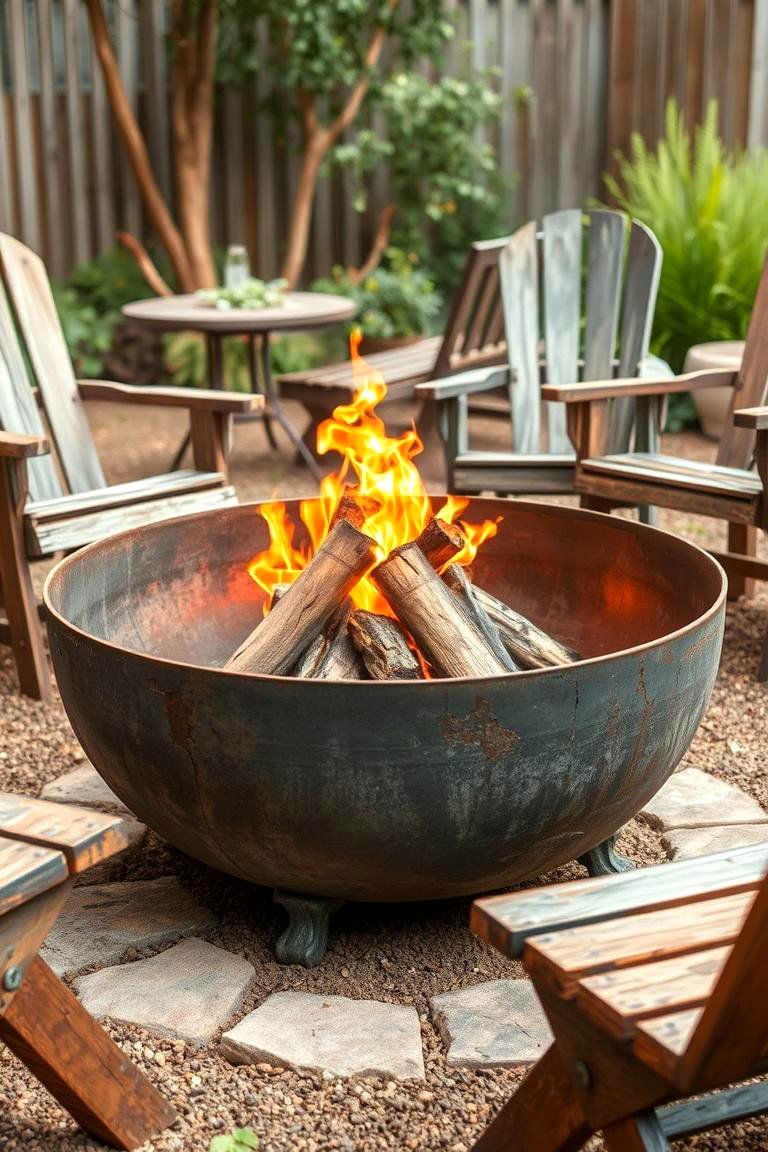 Rustic Reclaimed Metal Fire Pit - 24 Metal Fire Pit Ideas