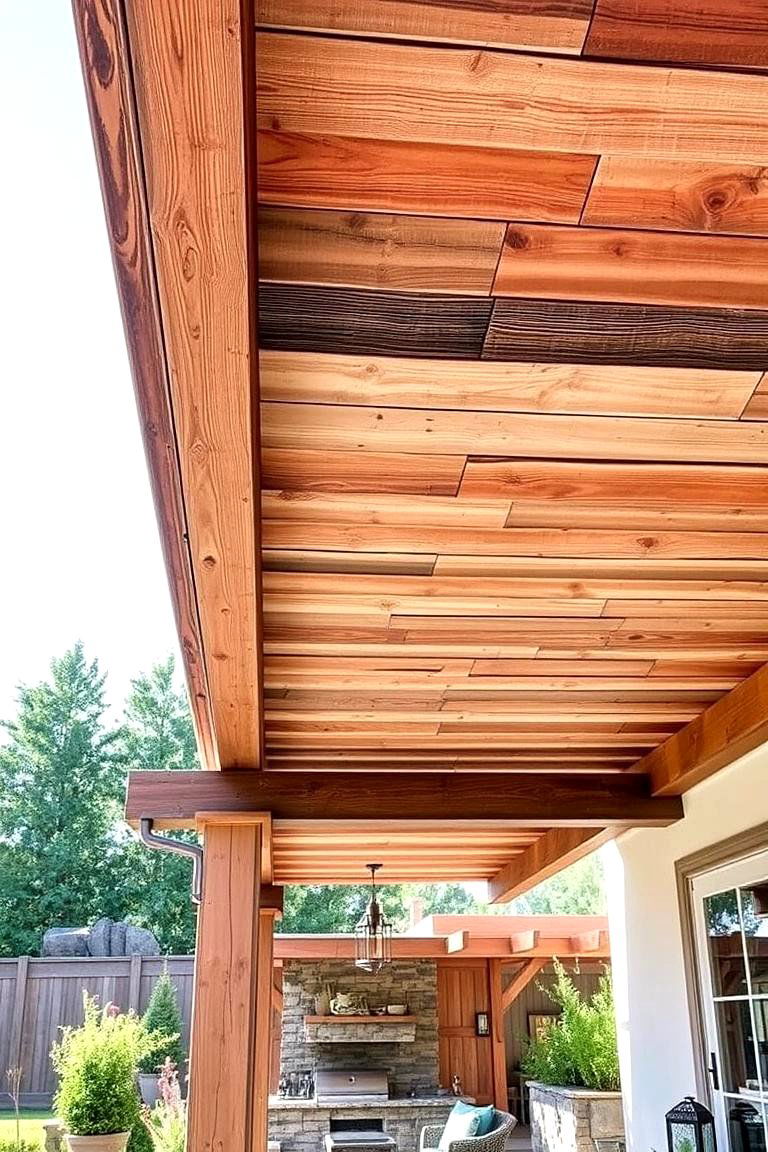 Rustic Reclaimed Wood Appeal - 24 Gable Patio Roof Design Ideas