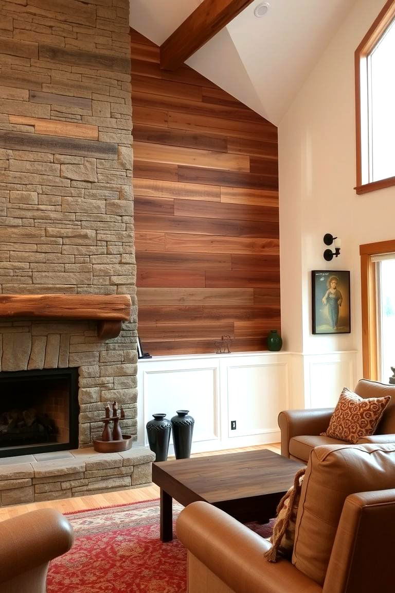 Rustic Reclaimed Wood Half Wall Paneling - 24 Half Wall Paneling Ideas