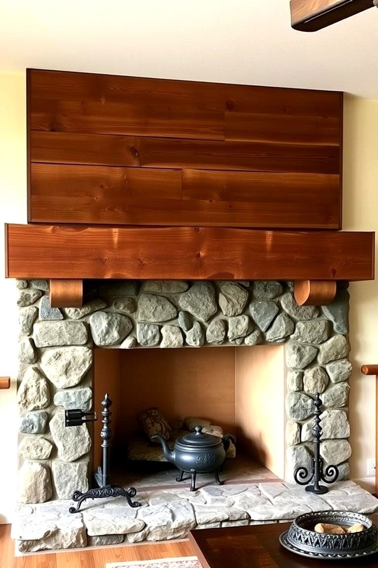 Rustic Reclaimed Wood Mantel - 24 Wood Mantel Ideas