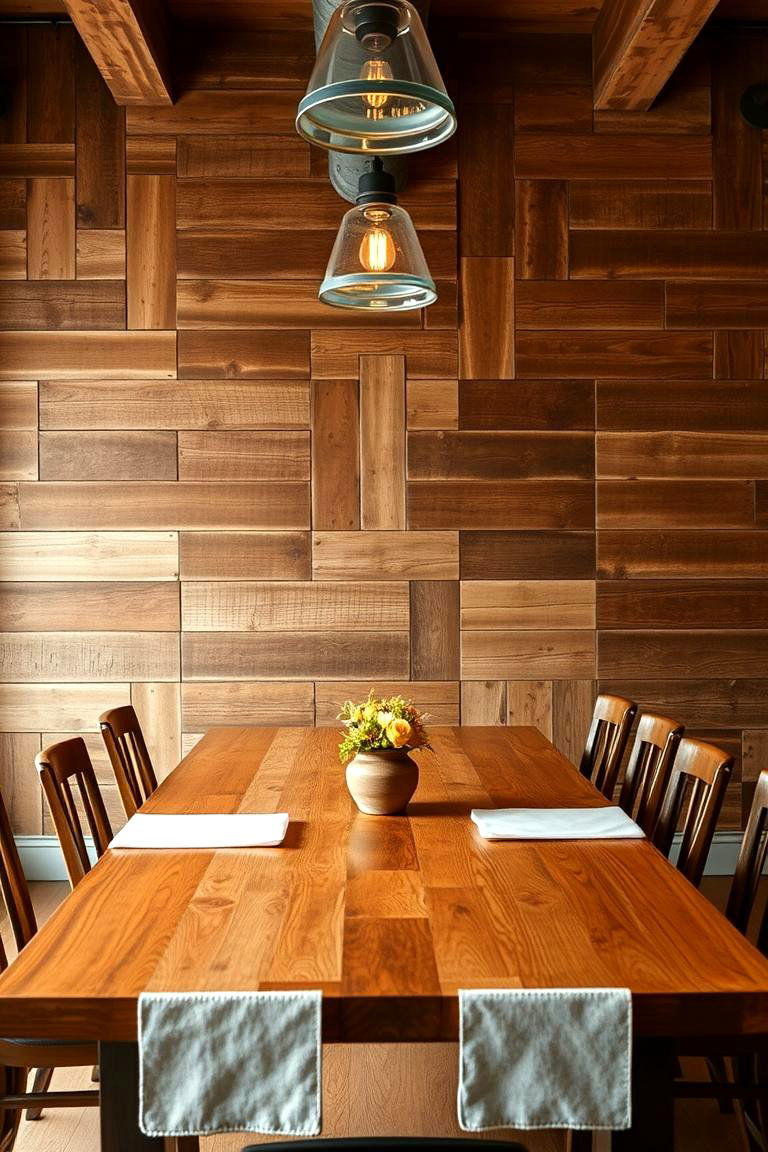 Rustic Reclaimed Wood Paneling - 24 Dining Room Wall Paneling Ideas