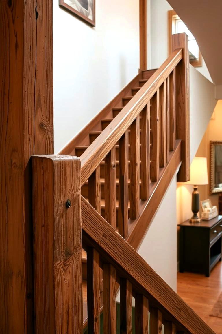 Rustic Reclaimed Wood Railings - 24 Stair Railing Ideas
