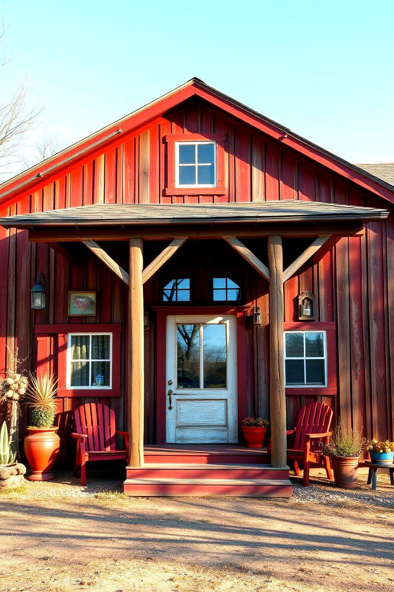 Rustic Red Barn Inspired Home - 24 red home exterior ideas