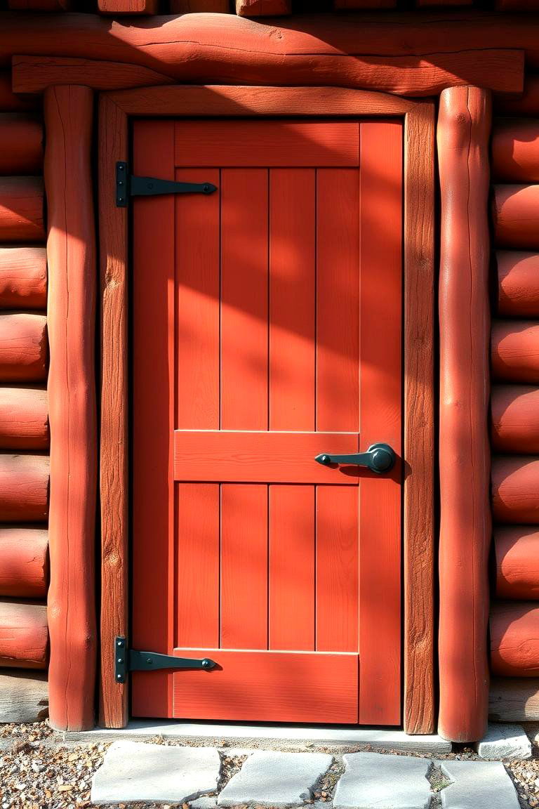 Rustic Red Revival - 24 Cedar Front Door Colors Ideas