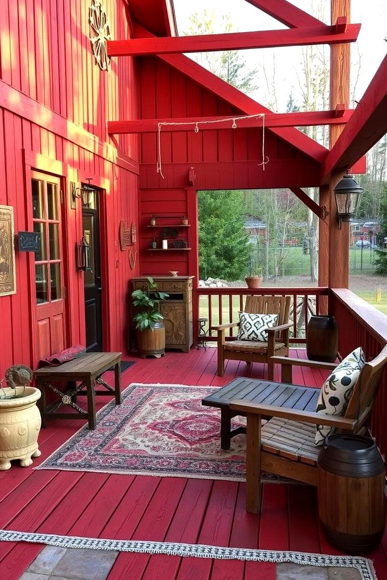 Rustic Red Warmth Deck - 24 Deck Color Ideas