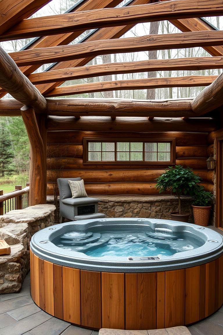 Rustic Retreat - 24 Hot Tub Decor Ideas