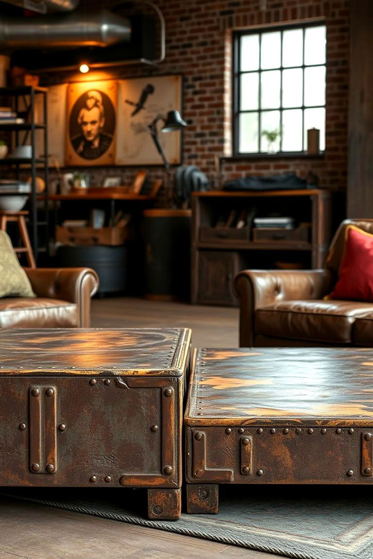 Rustic Riveted Furniture - 24 Steampunk Living Room Ideas