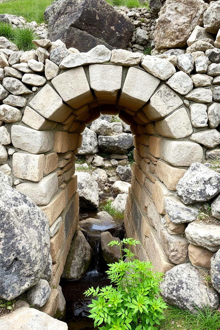 Rustic Rock Bridge - 24 Garden Bridge Ideas