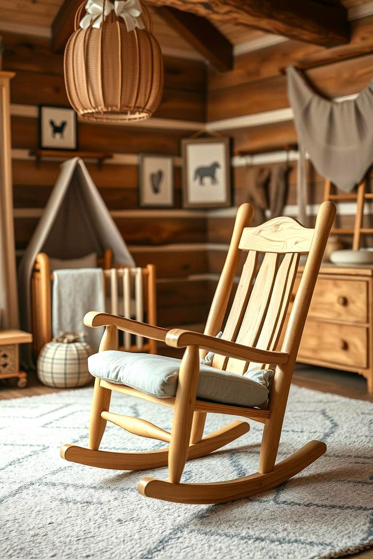 Rustic Rocking Chair Comfort - 24 Farmhouse Nursery Ideas