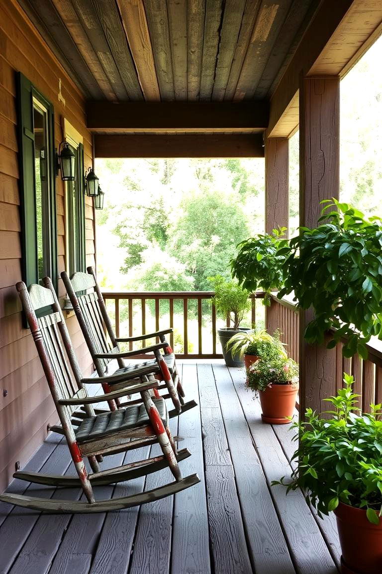 Rustic Rocking Chairs - 24 Rustic Porch Ideas