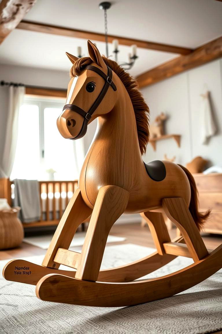 Rustic Rocking Horse - 24 Rustic Nursery Ideas