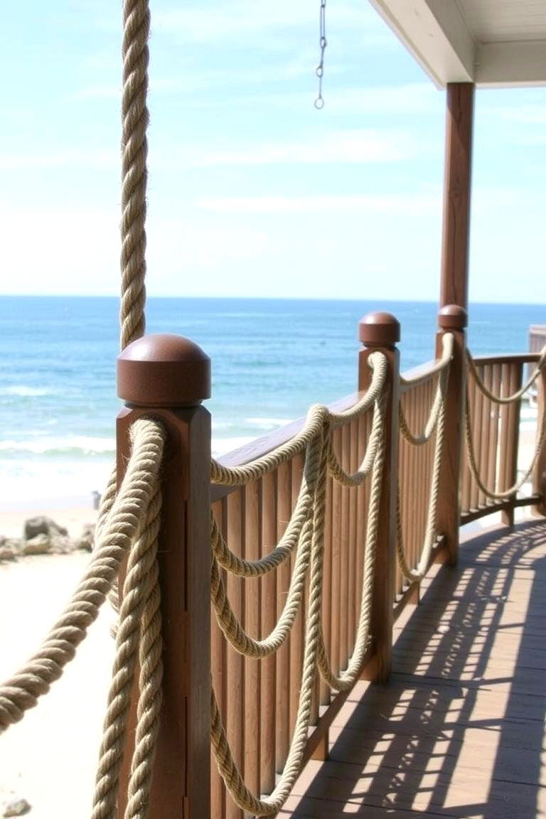 Rustic Rope Railings - 24 Front Porch Railing Ideas