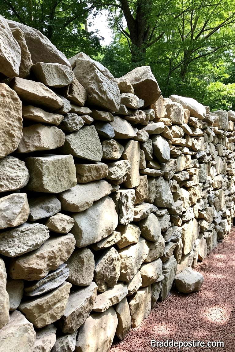 Rustic Rubble Rock Wall - 24 Inexpensive Retaining Wall Ideas