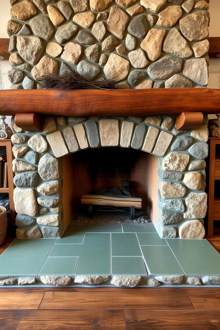 Rustic Sage Green Hearth - 24 Sage Green Fireplace Ideas