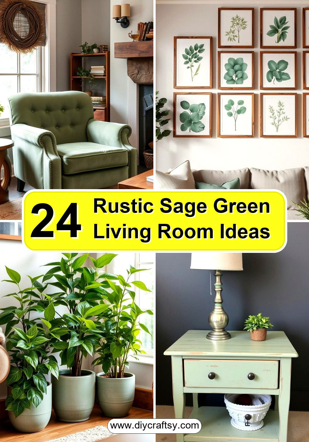 Rustic Sage Green Living Room Ideas
