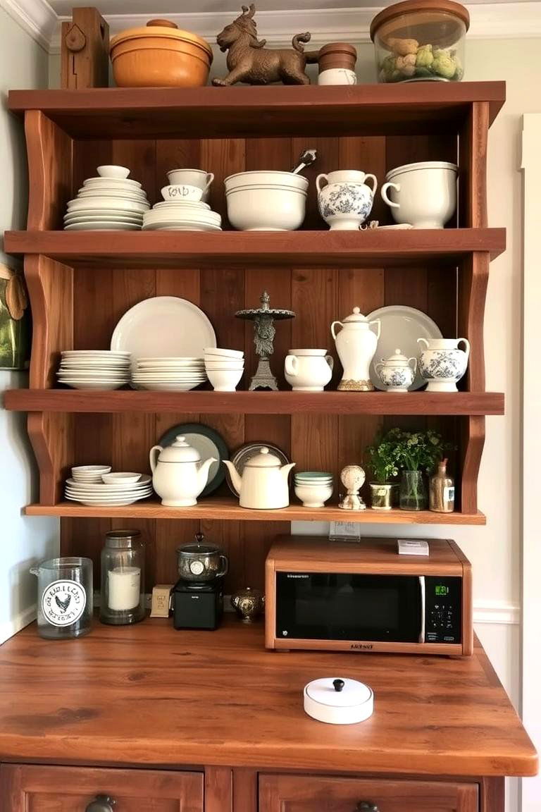 Rustic Shelving with Clever Storage - 24 Boho Farmhouse Decor Ideas
