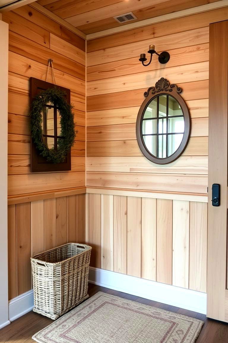 Rustic Shiplap Wainscoting - 24 Wainscoting Entryway Ideas