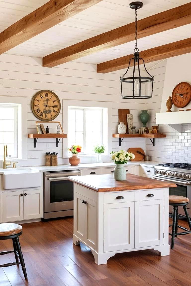 Rustic Shiplap and Farmhouse Kitchen Island - 24 Kitchen Shiplap Ideas With Kitchen Island Ideas