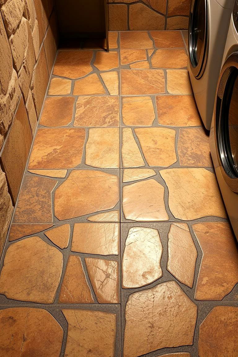 Rustic Stone Appeal - 24 Laundry Room Floor Ideas