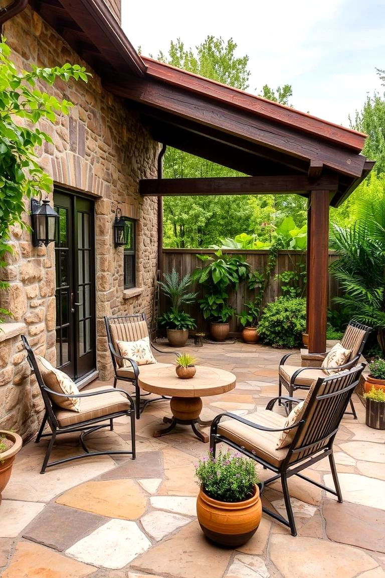 Rustic Stone Charm - 24 Front Yard Patio Ideas