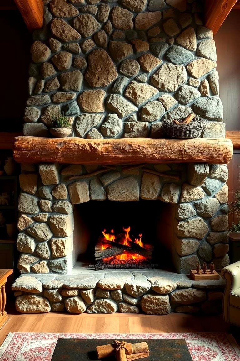 Rustic Stone Corner Fireplace - 24 Corner Fireplace Ideas