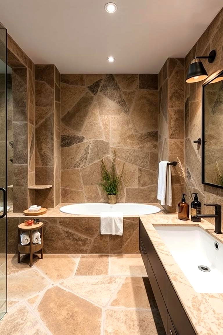 Rustic Stone Elements - 24 Traditional Bathroom Ideas