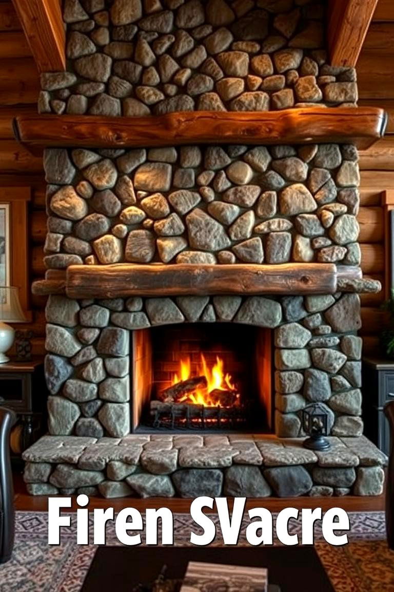 Rustic Stone Fireplace - 24 Fireplace Ideas