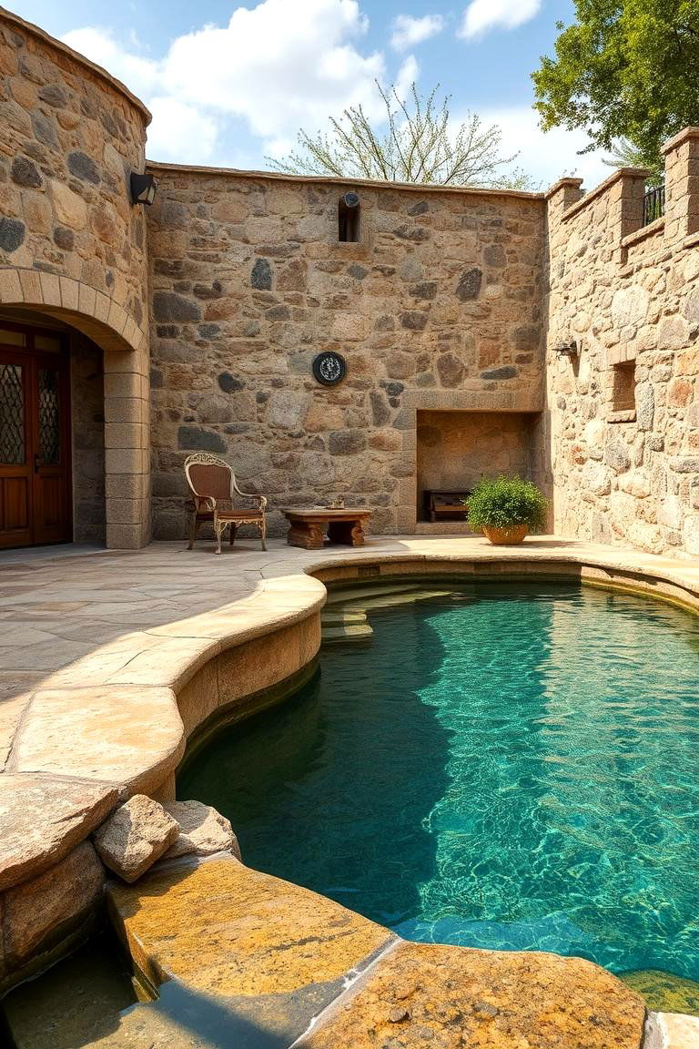 Rustic Stone Inground Pool - 24 Small Inground Pool Ideas