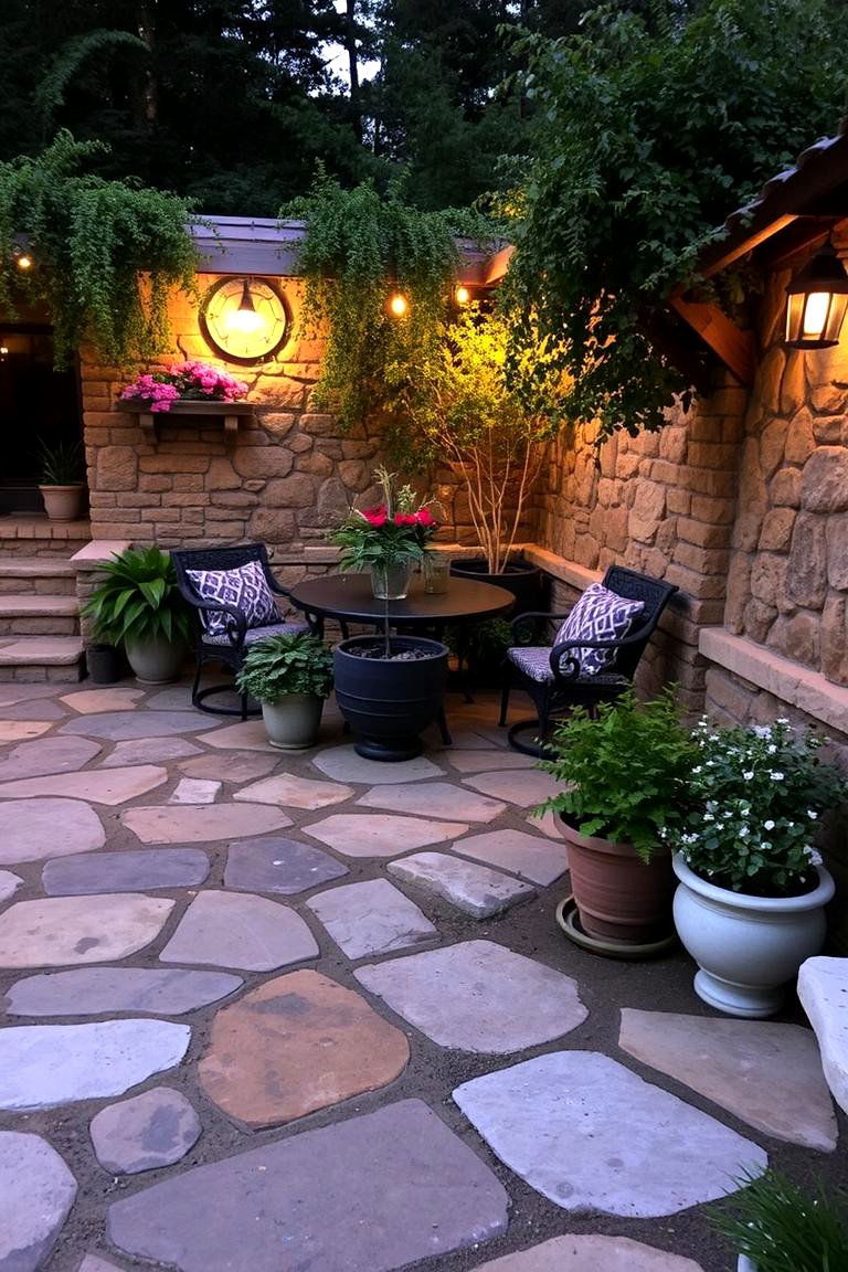 Rustic Stone Patio - 24 Secret Garden Ideas