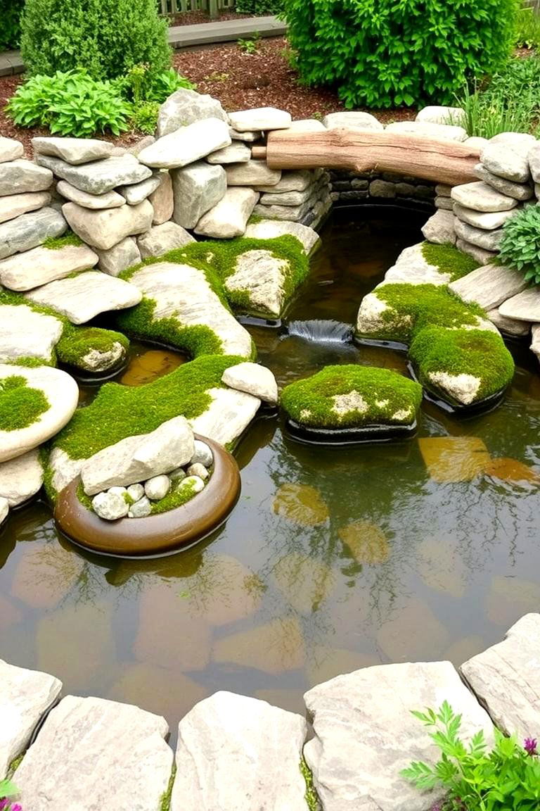 Rustic Stone Pond - 24 Backyard Pond Ideas