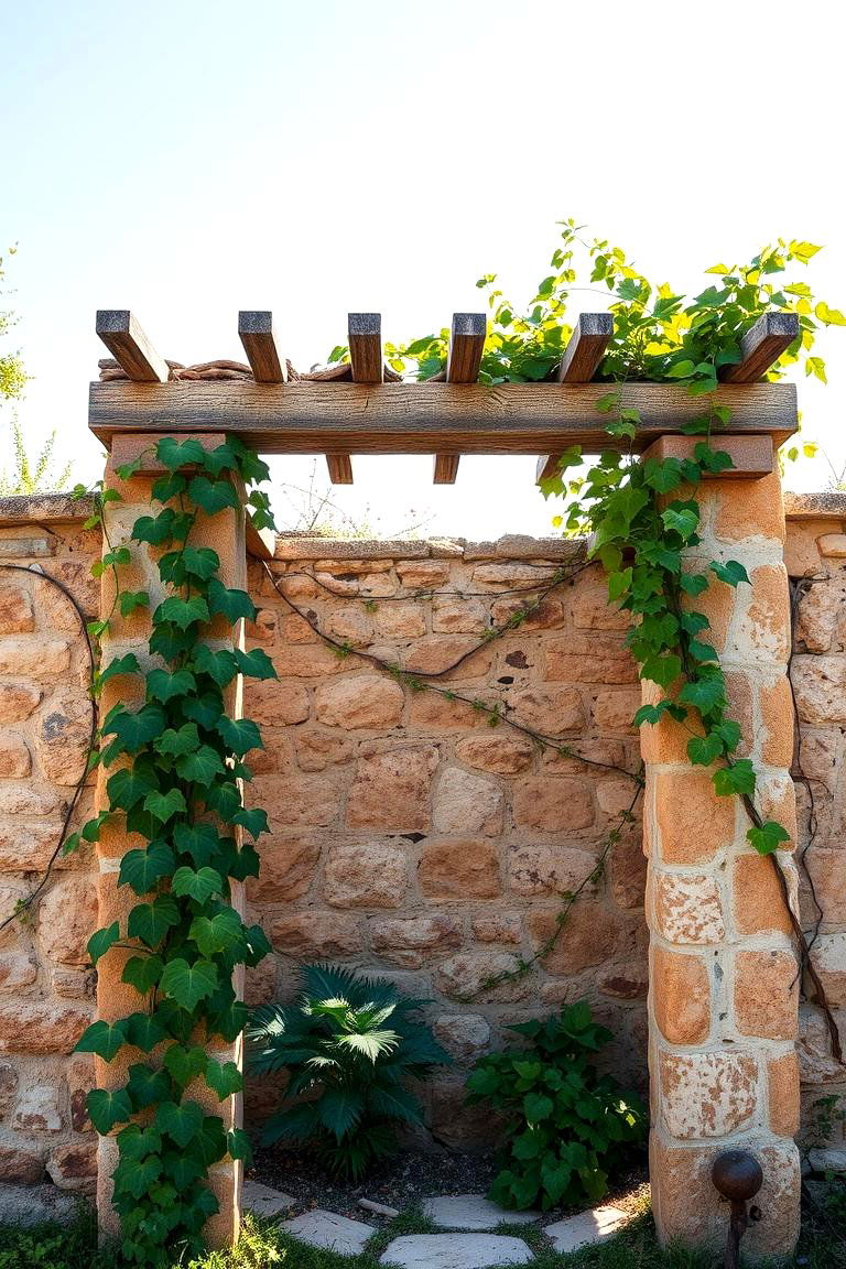 Rustic Stone Trellis - 24 Trellis Ideas