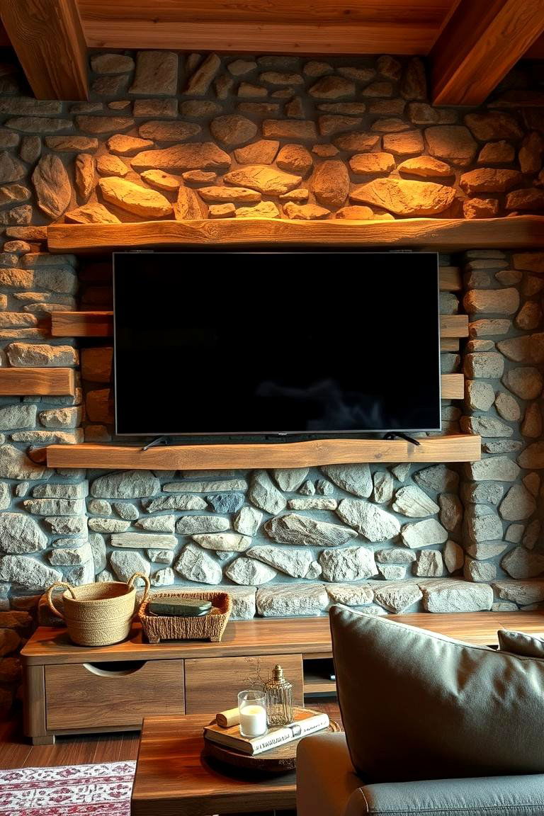 Rustic TV Wall - 24 Tv Wall Ideas
