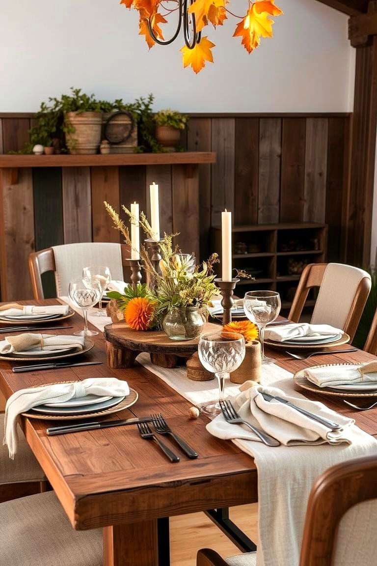 Rustic Table Setting - 24 Friendsgiving Decor Ideas