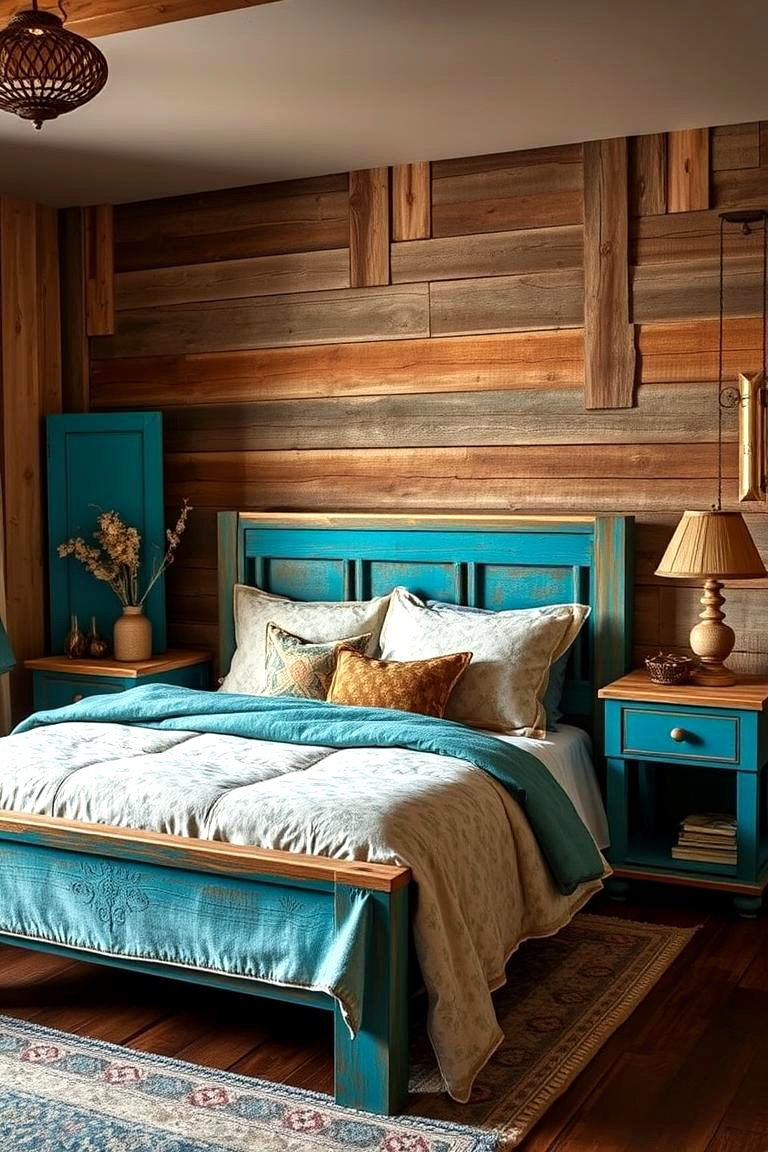 Rustic Teal Charm - 24 Teal Bedroom Ideas