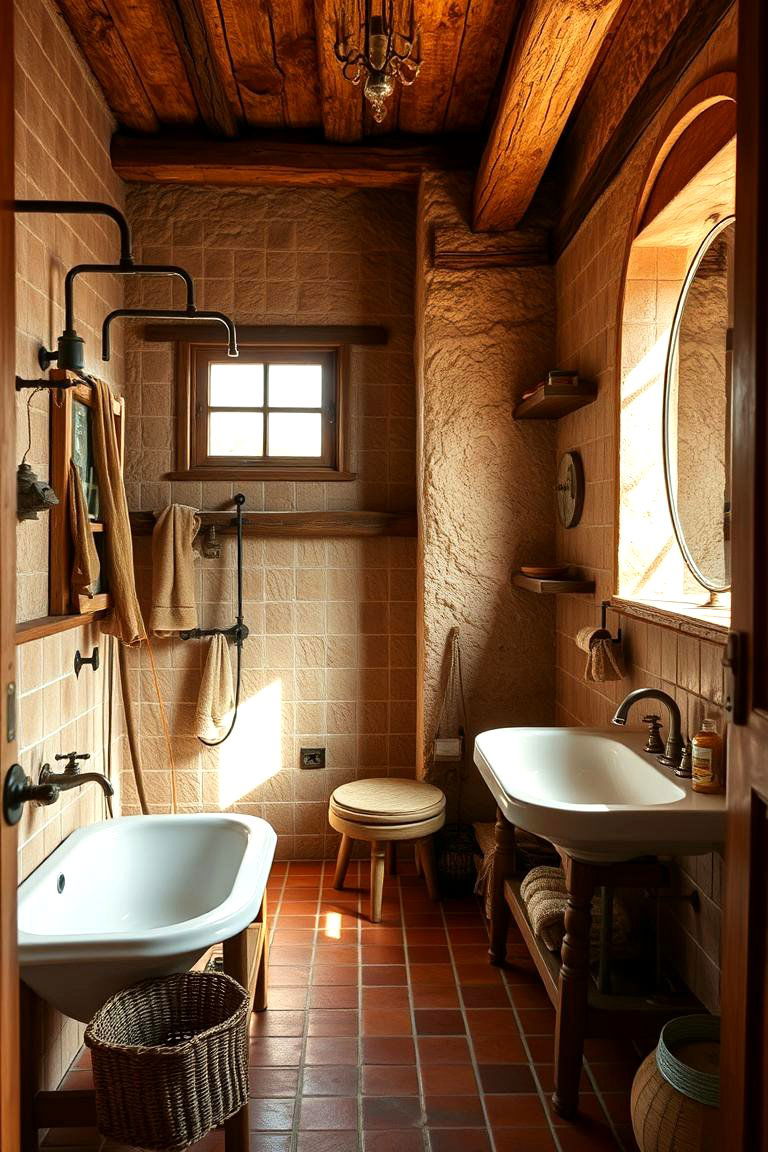 Rustic Terracotta Charm - 24 Terracotta Bathroom Ideas