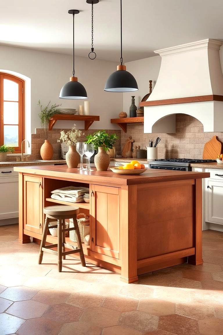 Rustic Terracotta Touch - 24 Kitchen Island Color Ideas