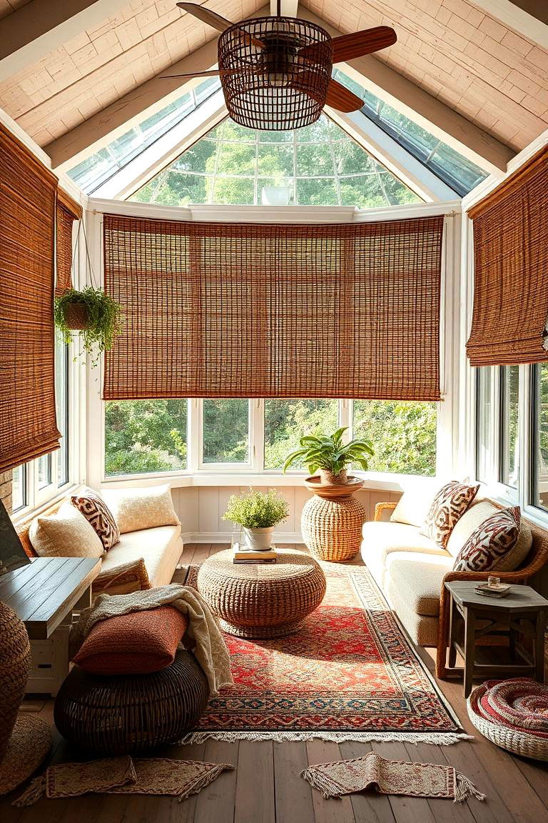 Rustic Textiles and Weaves - 24 Rustic Sunroom Ideas