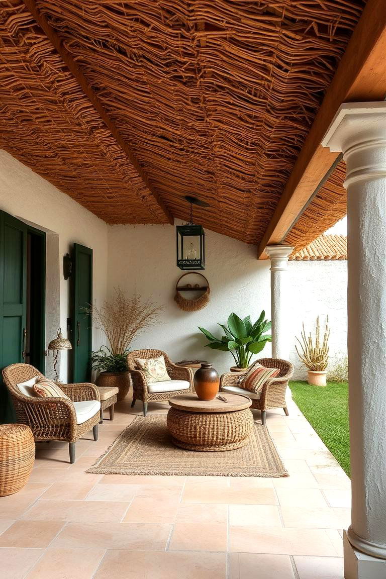 Rustic Thatched Roof - 24 patio ceiling ideas